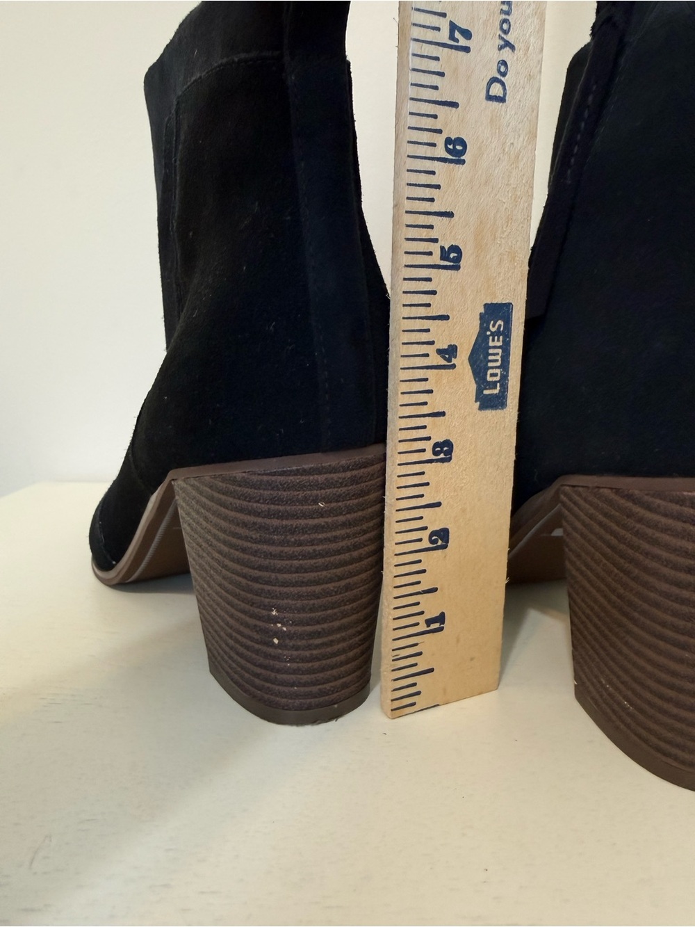 Toms Lunata Black Suede Booties Women’s 10 Wood Heel 3in - Picture 5 of 14